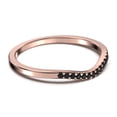 thumbnail image 3 of 0.15ct Petite Curved Black Diamond Moissanite 10K Rose GoldWedding Band, 3 of 4