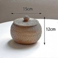 thumbnail image 2 of Round Rattan Box with Lid - Handwoven Storage Box for Home Decor, 2 of 3