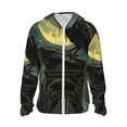 thumbnail image 2 of Uemuo MoonNight Sky Crow Pattern Women's Full Zip UPF 50+ Sun Protection Hoodie Jacket Long Sleeve Sun Shirt Hiking Outdoor Performance with Pockets-, 2 of 9