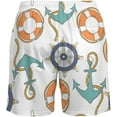 thumbnail image 4 of Sunyuer Men's Swim Trunks with Compression Liner 2-in-1 Drawstring Swimming Shorts Quick Dry Beach Board Shorts with Pockets, Lifebuoy Boat Anchor, 3XL, 4 of 8