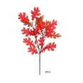 thumbnail image 2 of XIA0LE 2PCS Artificial Fall Oak Leaf Stems, Autumn Faux Oak Stems, Fake Fall Leaves Floral Arrangement for Vase, Farmhouse Thanksgiving Halloween Table Centerpieces Decor, Red, 2 of 6