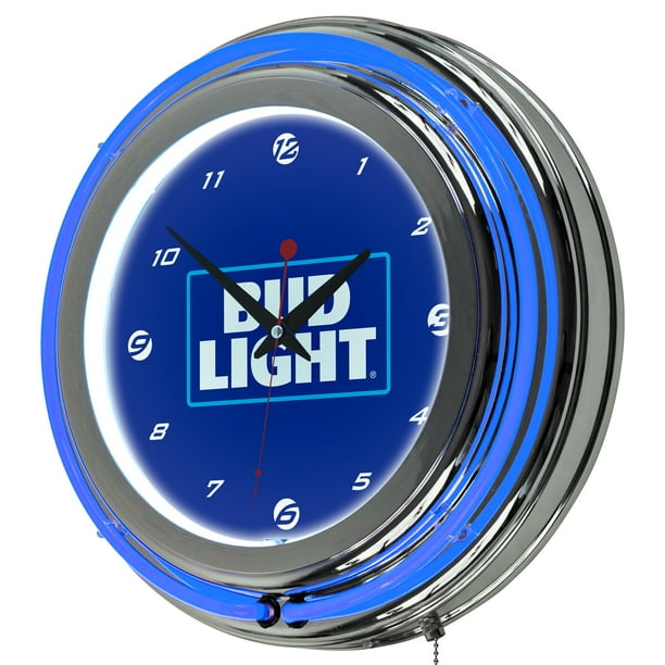 Bud Light 14 Inch Neon Wall Clock - Block Text - Walmart.com