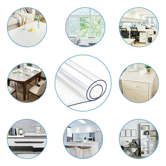 Waterproof Tablecloth PVC Clear Oil-proof Cloth Round Plastic Home Hotel Dining Table Mat Protector