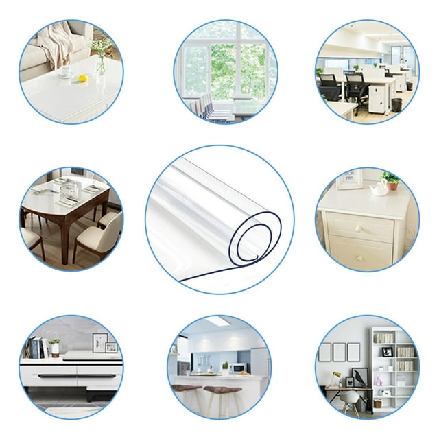 Waterproof Tablecloth PVC Clear Oil-proof Cloth Round Plastic Home Hotel Dining Table Mat Protector
