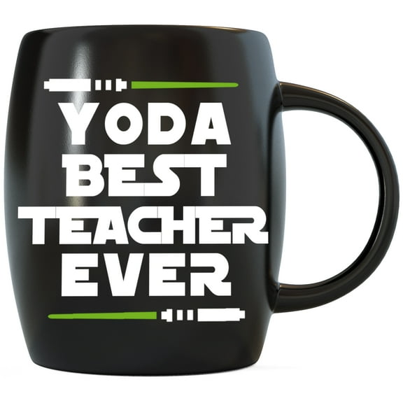 Mug A Day Yoda Best Teacher Ever Funny Novelty Coffee Mug Tea Cup for Teachers Appreciation Gifts for Men Women Assistant Aide Educator Paraprofessional from Parent Student Gift Black 16oz