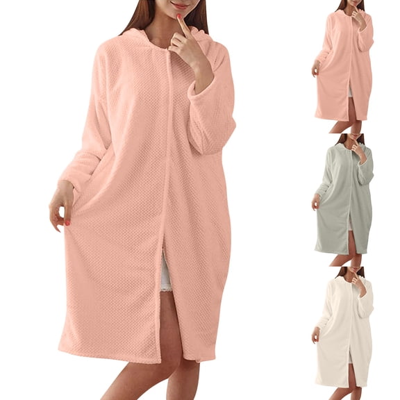 SAZBJOJN Robes for Women Plus Size Absorbent Towel Hood Nightgown Loose Fit Soft Casual Full Length Loungewear Robe Bedroom Home Must Haves Size 75x100 White