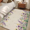 thumbnail image 4 of 3'x5' Rug for Living Room Bedroom, Spring Purple Floral Washable Area Rugs Non-Slip Carpet Mats, Rustic Flowers Botanical Vintage Indoor Low Pile Area Rug Runner for Kitchen, Mudroom, 4 of 8