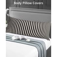 thumbnail image 5 of Black Striped Body Pillow Covers, Modern Simple Farmhouse Beige Vintage Soft Bed Throw Pillowcases Breathable Cooling Long Lumbar Body Pillow Sham Cover for Bed Sofa 20''x54'', 5 of 7