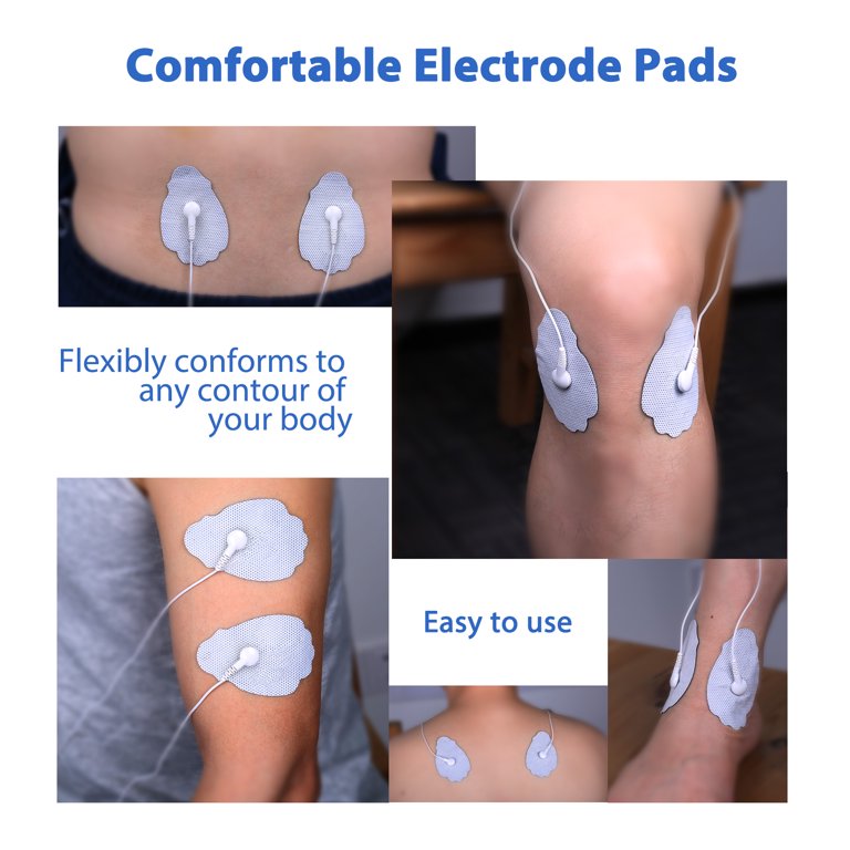 LotFancy TENS Unit Pads, 22Pcs 1.8x3 Snap Electrodes, Reusable TENS  Replacement Pads