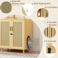 thumbnail image 5 of NARTRU Cat Wooden Litter Box Enclosure with Scratching Doors for Cat Litter Boxes, Natural, 5 of 8