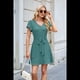 thumbnail image 5 of Vestido Camisero Informal de Verano para Mujer, con Botones y Cuello en V, Mangas Abullonadas Verde Oscuro XXL, 5 of 10