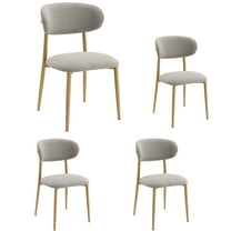 Set of 4 Boucle Finish Side Chair, Upholstered Dining Chairs with High Back, Decorative Home Furniture (Gray)