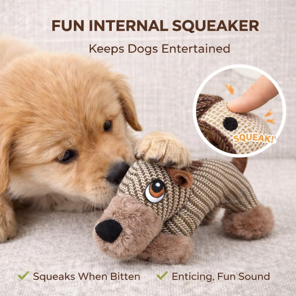 Dog Toy with Squeaker Durable Chew Fabric Interactive Play Captures Attention Relieves Boredom Calming Small Medium Dogs TOPLIU (11"x7.48")
