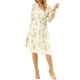 thumbnail image 2 of INSPIRE CHIC Vestido envolvente de manga obispo con cuello en V de flores bohemias para mujer L blanco, 2 of 7