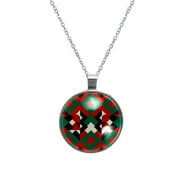 Palestine Women's Glass Circular Pendant Necklaces