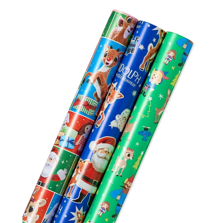 Gift Wrap Papers, From Santa Gift, Personalized Name, Wrapping Paper, Sizes  30x20, 6 Foot Roll, 12 Foot Roll, Reindeer Wrapping Paper 