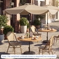 thumbnail image 2 of Gymax 10 FT Scalloped Solar Patio Umbrella Market Table Umbrella w/ 24 LED Lights Tan, 2 of 10
