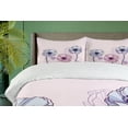 thumbnail image 4 of Ambesonne Anemone Flower Duvet Cover Set, Retro Buds Field, 2-Calking, Pale Blue Pale Pink, 4 of 7
