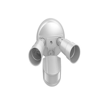 Honeywell Dual Head Motion Sensor Security Light in White, 180 Degree Motion Sensor