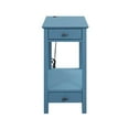 thumbnail image 4 of Simple Relax Wood Accent Table with 2 Drawers and a Shelf Teal, 4 of 5