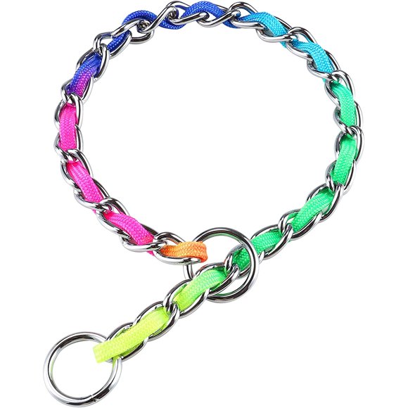 Chain Dog Leash, Stainless Steel Heavy Duty Training Chain Leash with Soft Handle for Medium Large Dogs, 23.6 inches 4.0 mm