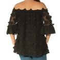 thumbnail image 2 of Alfani Womens Off-The-Shoulder Knit Blouse, Black, 4, 2 of 2