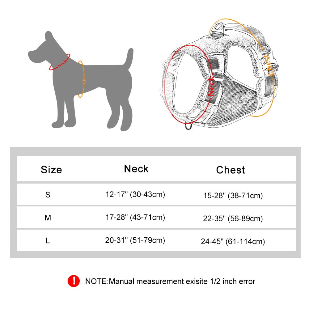 Beirui No Pull Soft Mesh Padded Dog Harness Reflective Waterproof Vest Front Clip S-L