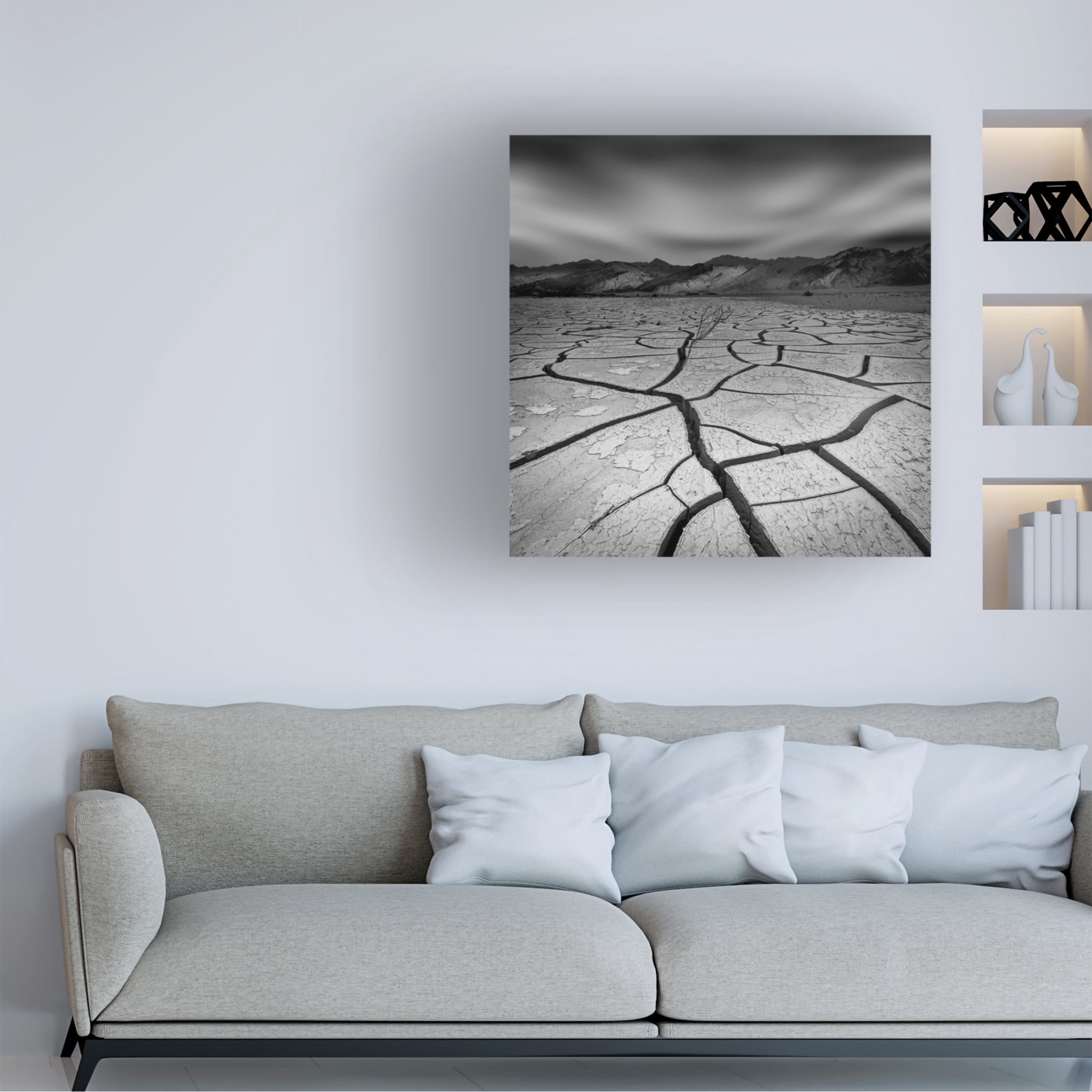 Canvas Wall Art - Yi Fan 'Desperate' Wall Art for Living Room, Bedroom, or Office Décor by Trademark Fine Art - 14 x 14 Inches