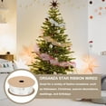 thumbnail image 4 of Uxcell Organza Star Ribbons Wired Christmas Tree Print Glitter Ribbon Beige 1.6 in, 4 of 6