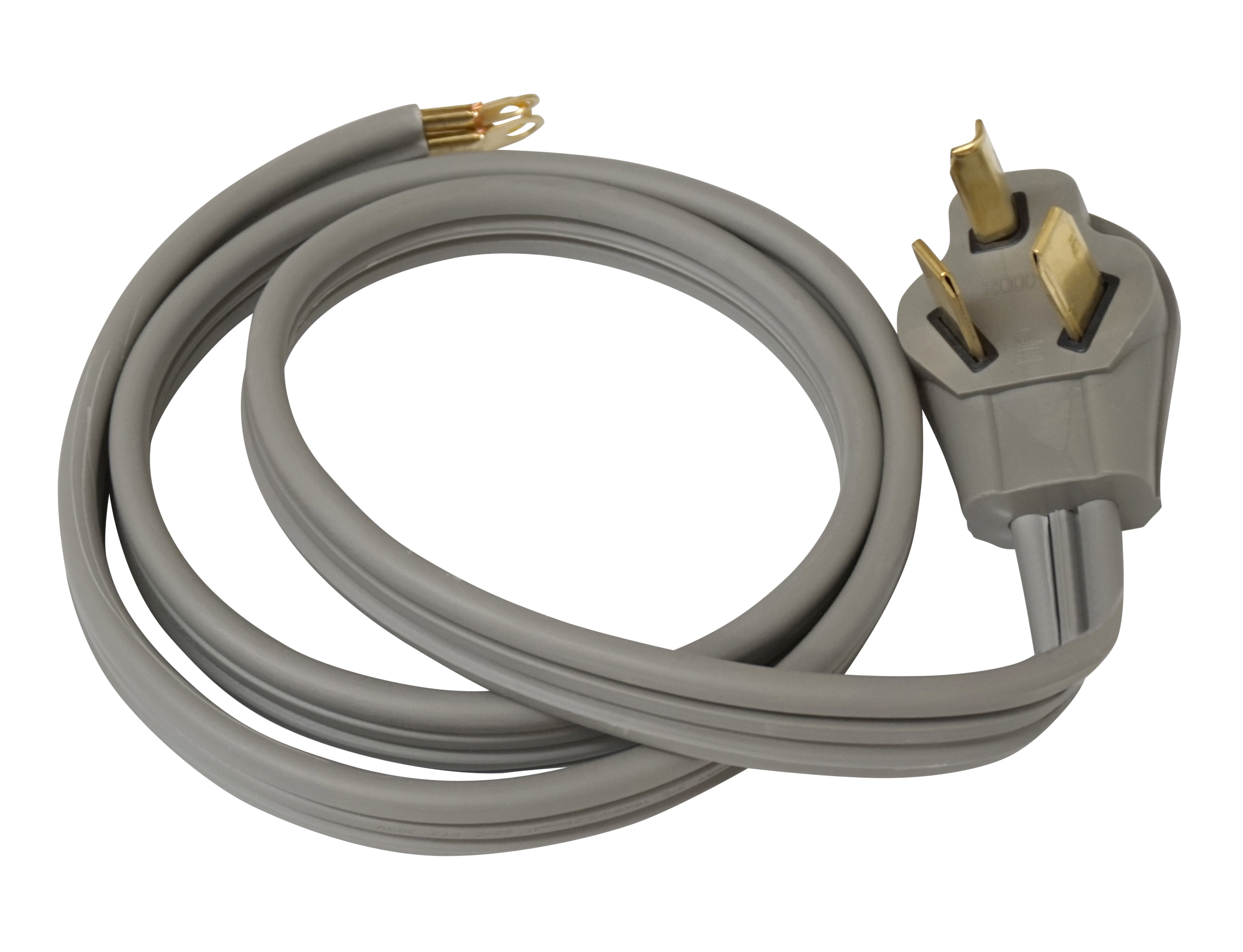 Electrical Dryer 4' Power Cord, 30 Amp, 3 Prong Wire 10 AWG, 125/250V, SDC3-30-4