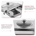 thumbnail image 6 of WEUVEB Charcuterie Tray With Lid For School Kitchen 1Set Silver Rectangular Shape, 6 of 8