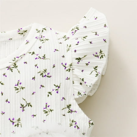 

Cathalem Plaid for Girls Toddler Kids Girls Floral Fly Sleeves Mesh Tulle Ball Gown Romper Dress Princess Girls Toddler Clothes Dress White 18-24 Months