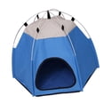 thumbnail image 4 of Tienda de campaña para mascotas, caseta para perros, duradera, hecha a mano, suave, antideslizante, con accesorios, calentador para mascotas Azul, 4 of 9