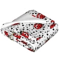 thumbnail image 2 of Bixox Fleece Blanket Red Ladybugs On Black Dotted Pattern Super Soft Double-Sided Microfiber Flannel Blanket for Sofa, Bed, Couch,Suitable for All Seasons -, 2 of 5
