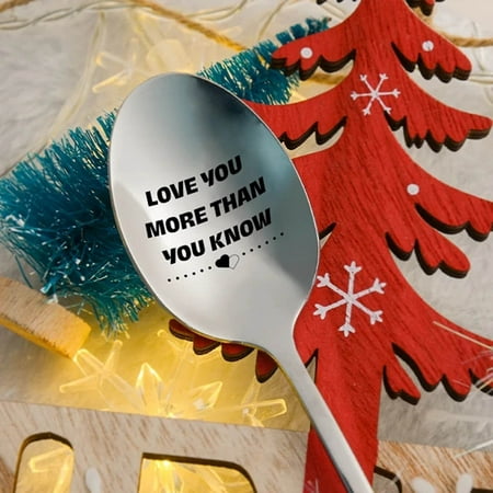 

ERTUTUYI Engraved Spoon Best Present for Husband Madam Family and Friends Tableware