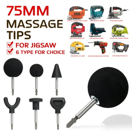 Six Types Massage Tip Jigsaw Massager Adapter Attachment for Body Painful Muscle (Best Type Of Massage For Sore Muscles)