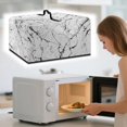 thumbnail image 2 of Whosucclay White Marble Print Microwave Oven Cover Microwave Oven Grill Cover Protector Kitchen Small Appliance Protector Dust Protection Kitchen Decor 20.9" x 15.7" x 12.4"inches-L, 2 of 7
