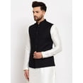 thumbnail image 2 of eloria Men Embroidered Black Nehru Jacket for Partywear Festival Waistcoat Indian Vest Blazer Embroidery Design, 2 of 5