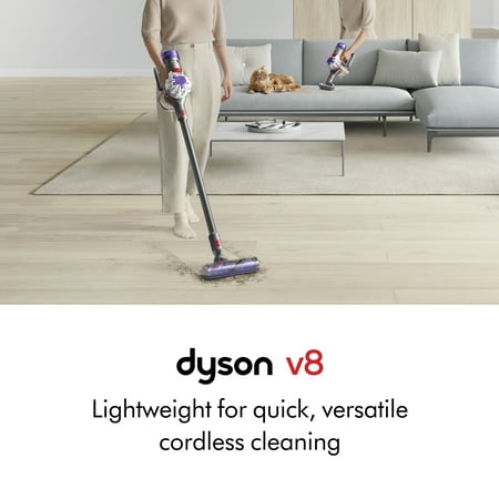 Dyson - V8 Cordless Vacuum with 6 accessories - Silver/Nickel