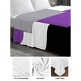thumbnail image 5 of Queen Size Flat Sheet Only, Purple Grey Black Geometric Soft Brushed Microfiber Bed Sheets, Middle Century Art Abstract Aesthetics Hotel Quality Breathable Bedding Top Sheet, Easy Care, 90"x102", 5 of 9