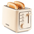 thumbnail image 1 of VAVSEA 2 Slice Toaster, 1000W Retro Bread Toaster with 6 Shade Settings & LED Light, Wide Slot Toaster for Bagels, Waffles, Toast, Bread, Removable Crumb Tray, Breakfast Helper, Beige, 1 of 9