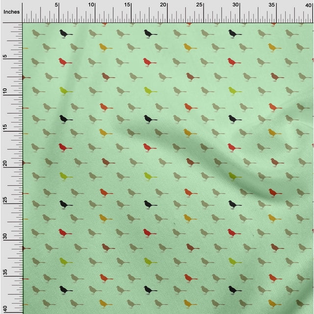 oneOone Viscose Jersey Fabric Artistic Bird Print Fabric by Yard 60 Inch Wide