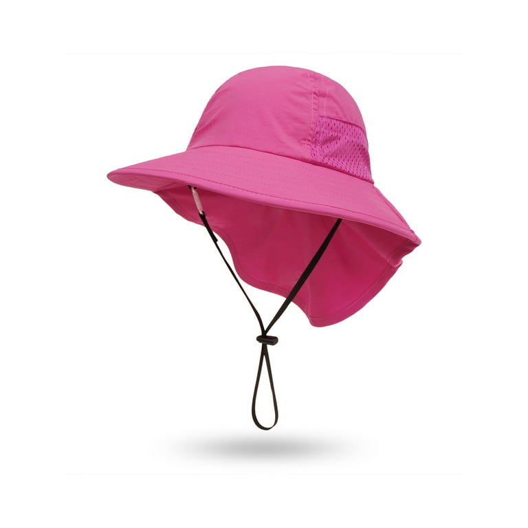 AmShibel Toddler Little Kids Girl Outdoor Bucket Sun Hat Baby Safari  Fishing Sun Hat for Infant Adjustable Wide Brim Mesh Sun Hats