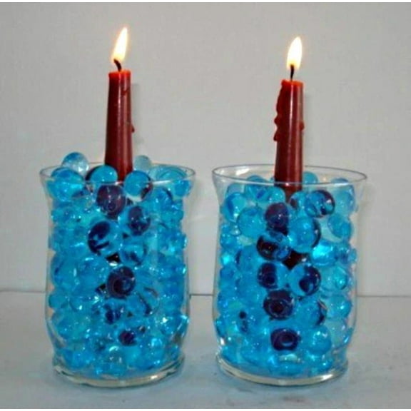 Blue Water Beads - Vase Fillers for Use with LED wedding party Water Submersible Lights , Tea Lights & Floating Candles