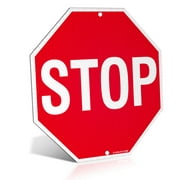 ANLEY Stop Sign 12x12 in - Street Road Slow Warning Metal Warning Signs Octagon Outdoor Use