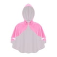 thumbnail image 3 of Eandarui Womens Shiny Wet Look Hooded Cloak With Front Button Closure For Rave And Party Wear Pink One Size, 3 of 4