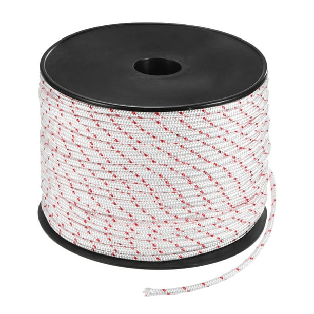 Cuerda de arranque de retroceso Uxcell 4.5mm 100m Cuerda de nylon para motosierra Blanco Rojo