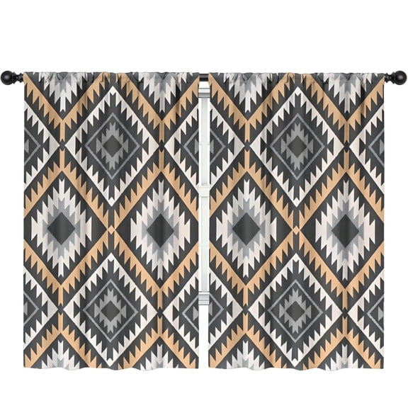 Blackout Kids Curtains,Boho Bohemia Geometric Line Art Childrens Insulated Curtains Set Of 2,Bedroom Essentials,Toddler Room Decor 52"x84"(132x213cm)