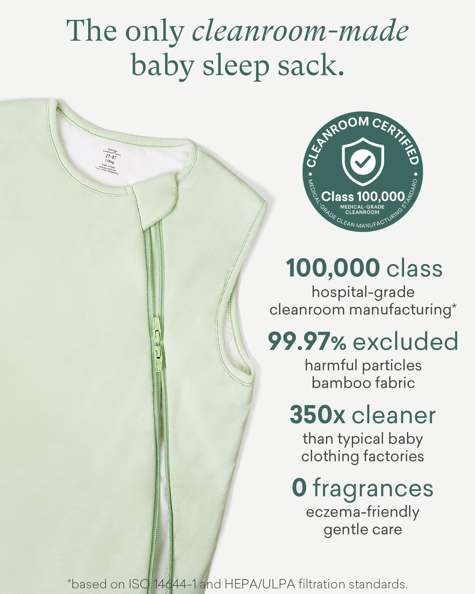 Supersoft Sleep Sack 1.0 TOG, Premium Bamboo Viscose Baby Sleeping Bag 2-Way Zipper Sleep Sack Baby Wearable Blanket