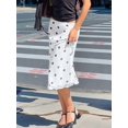 thumbnail image 5 of Women'S Summer Polka Dot Mesh Midi Skirt Casual High Waist Ruched Boho Skirts White L, 5 of 9